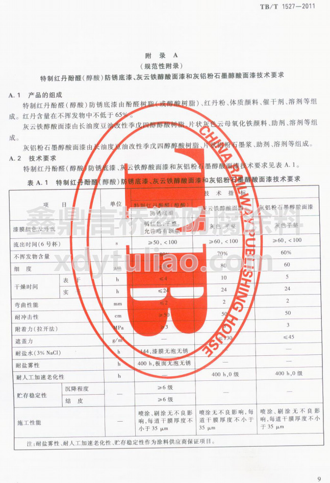 TB/T 1527-2011ƼtȩᣩPFͻXʯīἼg(sh)Ҫ
